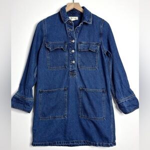 Madewell Denim Button-Up Dress, S